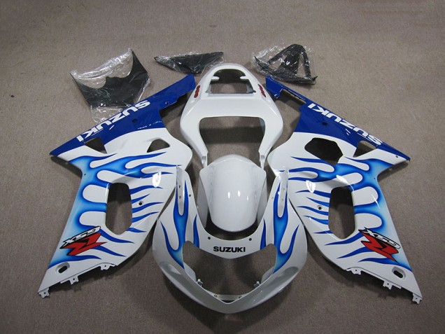 GSXR 750 K1 K2 K3 2001-2003 - Blanc Bleu Flamme GSXR 750 K1 K2 K3 2001-2003 - Blanc Bleu Flamme