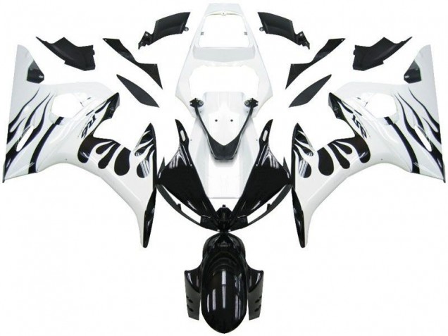 R6 2003-2005 - Blanc Flamme Noir R6 2003-2005 - Blanc Flamme Noir