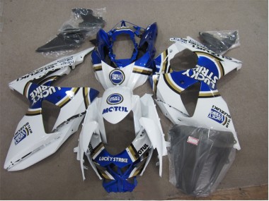 GSXR 1000 K9 2009-2016 - Blanc Lucky Strike Bleu Motul