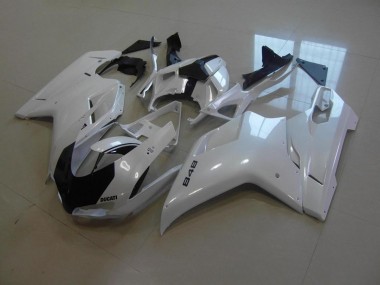 Ducati 848 1098 1198 2007-2014 - Blanc Nacré Noir Bande