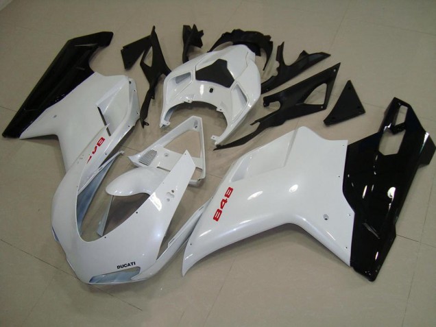 Ducati 848 1098 1198 2007-2014 - Blanc Nacré Noir Ducati 848 1098 1198 2007-2014 - Blanc Nacré Noir
