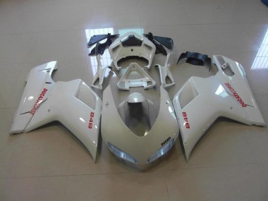 Ducati 848 1098 1198 2007-2014 - Blanc Nacré Rouge Décalque