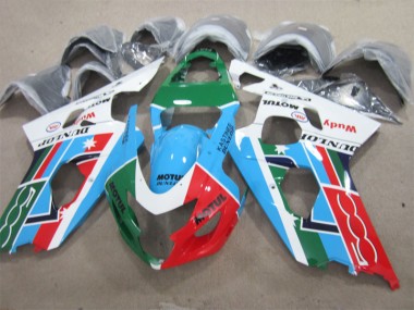 GSXR 600 K1 K2 K3 2001-2003 - Bleu Vert Blanc Motul
