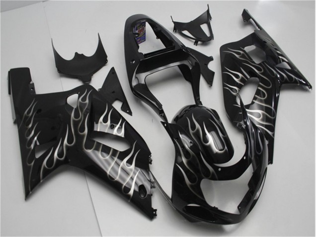 GSXR 600 / 750 K1 K2 K3 2001-2003 - Noir Blanc Flamme GSXR 600 / 750 K1 K2 K3 2001-2003 - Noir Blanc Flamme