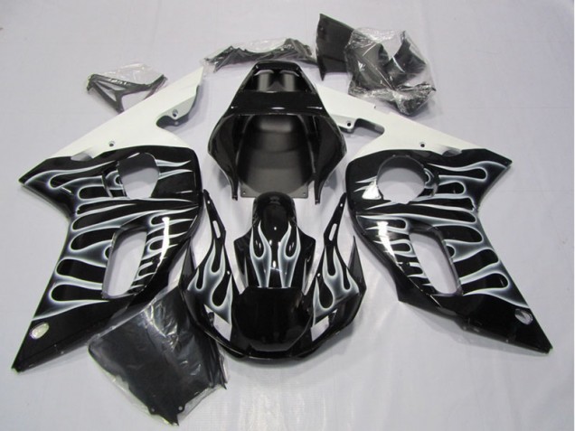 R6 1998-2002 - Noir Blanc Flamme