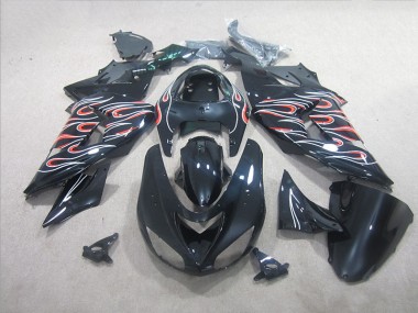 ZX10R 2006-2007 - Noir Blanc Rouge Flamme