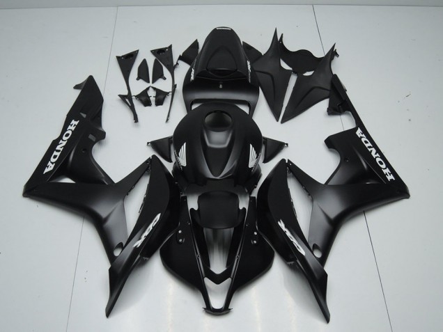 CBR 600 RR 2007-2008 - Noir Mat avec Blanc Décalque
