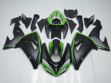 ZX10R 2006-2007 - Noir Mat avec Ligne Verte