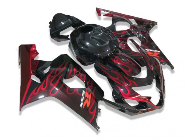 GSXR 600 / 750 K4 2004-2005 - Noir Rouge Flamme