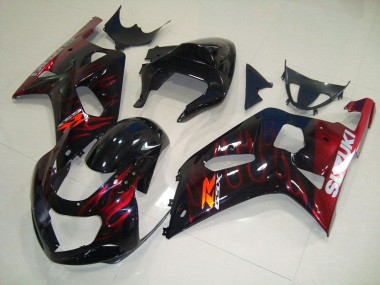 GSXR 750 K1 K2 K3 2001-2003 - Noir Rouge Flamme