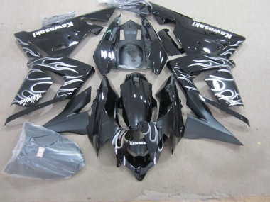 ZX10R 2003-2005 - Noir avec Blanc Flamme
