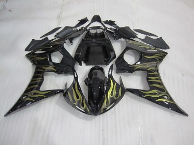 R6 2003-2005 - Noir avec Jaune Flamme