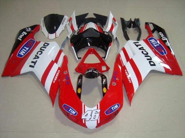 Ducati 848 1098 1198 2007-2014 - Rouge Blanc 46 Ducati 848 1098 1198 2007-2014 - Rouge Blanc 46