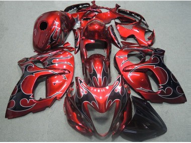 GSXR 1300 Hayabusa 1996-2007 - Rouge avec Noir Flamme