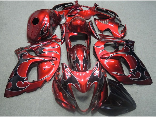 GSXR 1300 Hayabusa 1996-2007 - Rouge avec Noir Flamme GSXR 1300 Hayabusa 1996-2007 - Rouge avec Noir Flamme